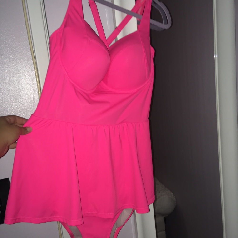 Plus size peplum bathing suit